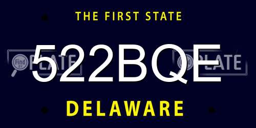 522BQE Delaware License Plate