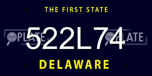 522L74 Delaware License Plate