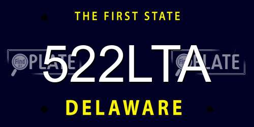 522LTA Delaware License Plate