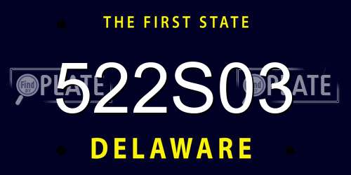522S03 Delaware License Plate