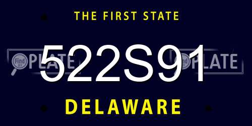 522S91 Delaware License Plate