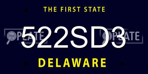 522SD3 Delaware License Plate