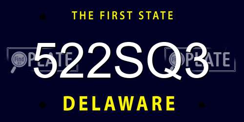 522SQ3 Delaware License Plate