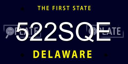 522SQE Delaware License Plate