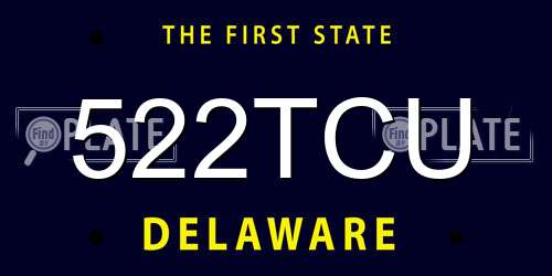 522TCU Delaware License Plate