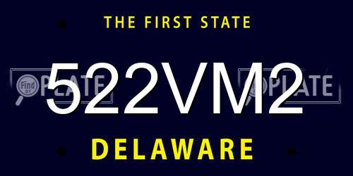 522VM2 Delaware License Plate