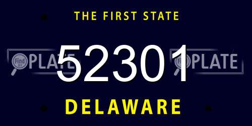 52301 Delaware License Plate