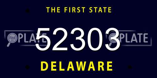 52303 Delaware License Plate