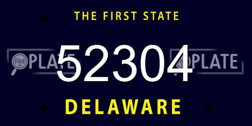 52304 Delaware License Plate