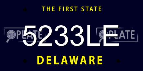 5233LE Delaware License Plate