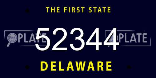52344 Delaware License Plate