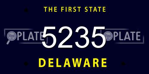 5235 Delaware License Plate