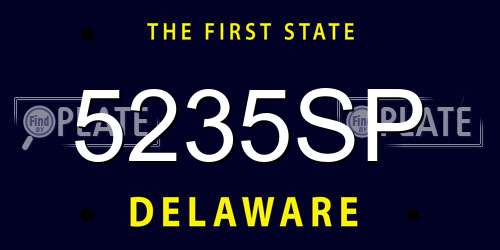 5235SP Delaware License Plate