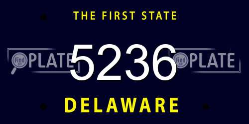 5236 Delaware License Plate