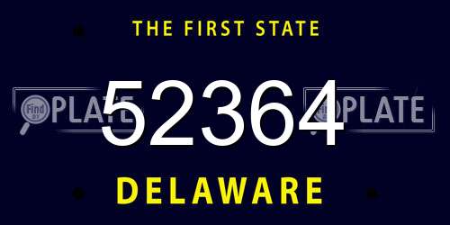 52364 Delaware License Plate