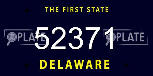 52371 Delaware License Plate