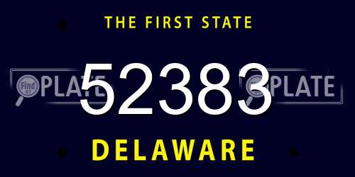 52383 Delaware License Plate