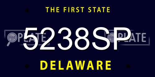 5238SP Delaware License Plate