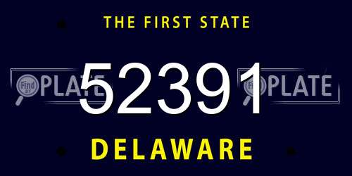 52391 Delaware License Plate