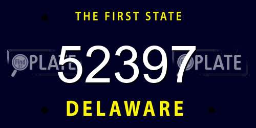 52397 Delaware License Plate