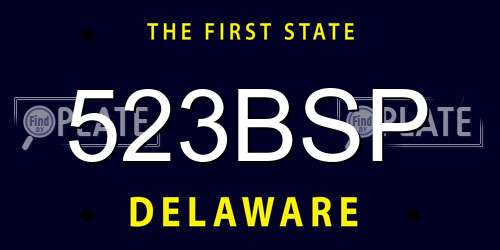 523BSP Delaware License Plate