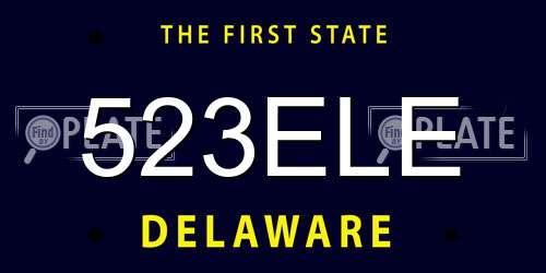 523ELE Delaware License Plate