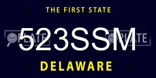 523SSM Delaware License Plate