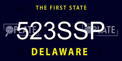 523SSP Delaware License Plate