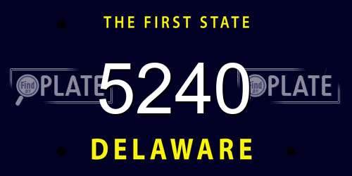 5240 Delaware License Plate