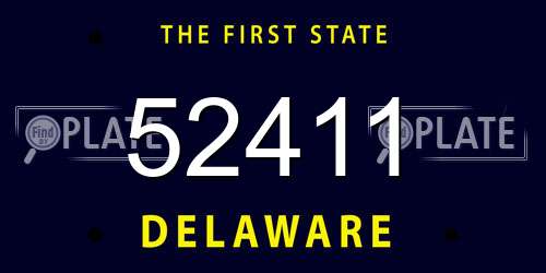 52411 Delaware License Plate
