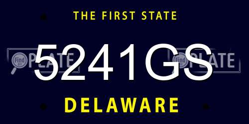 5241GS Delaware License Plate