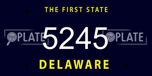 5245 Delaware License Plate