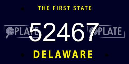 52467 Delaware License Plate