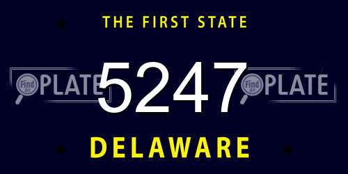 5247 Delaware License Plate