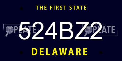 524BZ2 Delaware License Plate