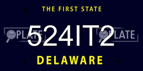 524IT2 Delaware License Plate