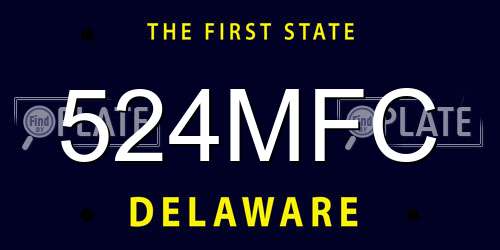 524MFC Delaware License Plate
