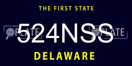 524NSS Delaware License Plate