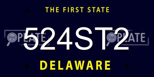 524ST2 Delaware License Plate