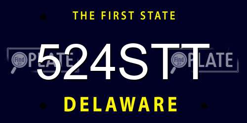 524STT Delaware License Plate