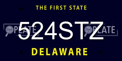 524STZ Delaware License Plate