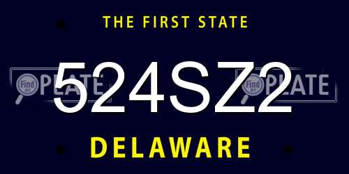 524SZ2 Delaware License Plate