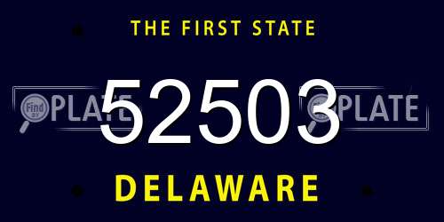 52503 Delaware License Plate