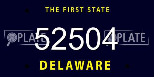 52504 Delaware License Plate