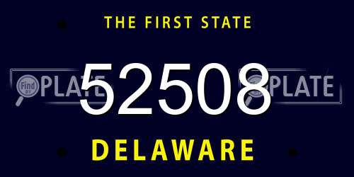 52508 Delaware License Plate