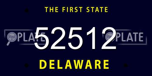 52512 Delaware License Plate