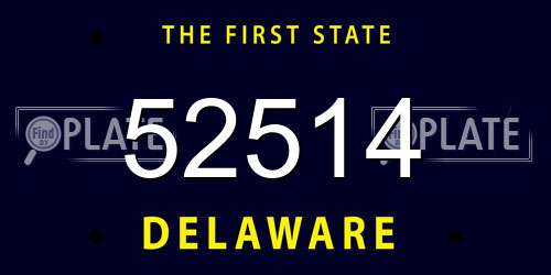52514 Delaware License Plate