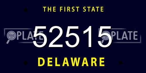 52515 Delaware License Plate