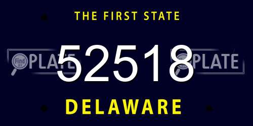 52518 Delaware License Plate