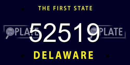 52519 Delaware License Plate